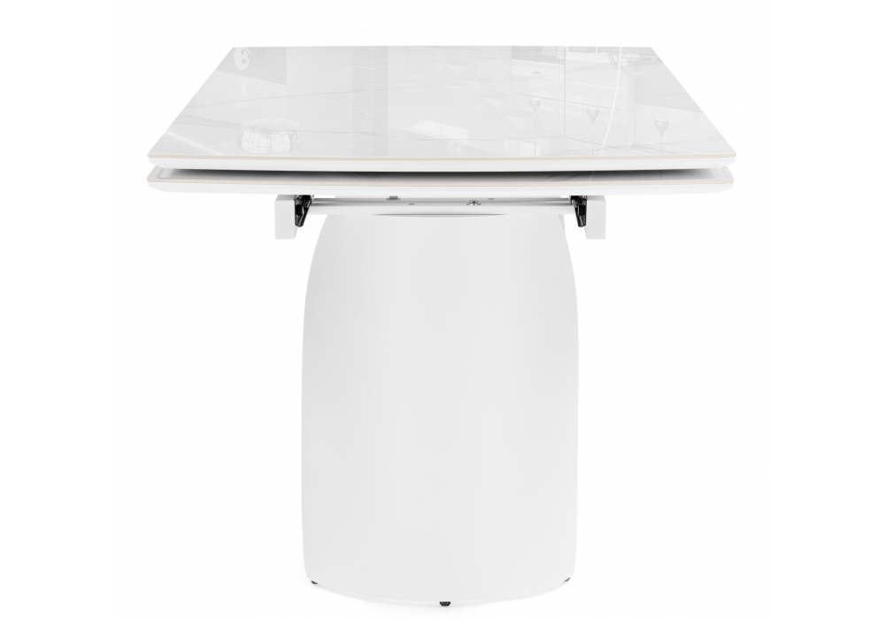 фото керамический стол раскладной 180(240)x90 woodville готланд statuario titan gloss / белый 621515 | 220svet.ru