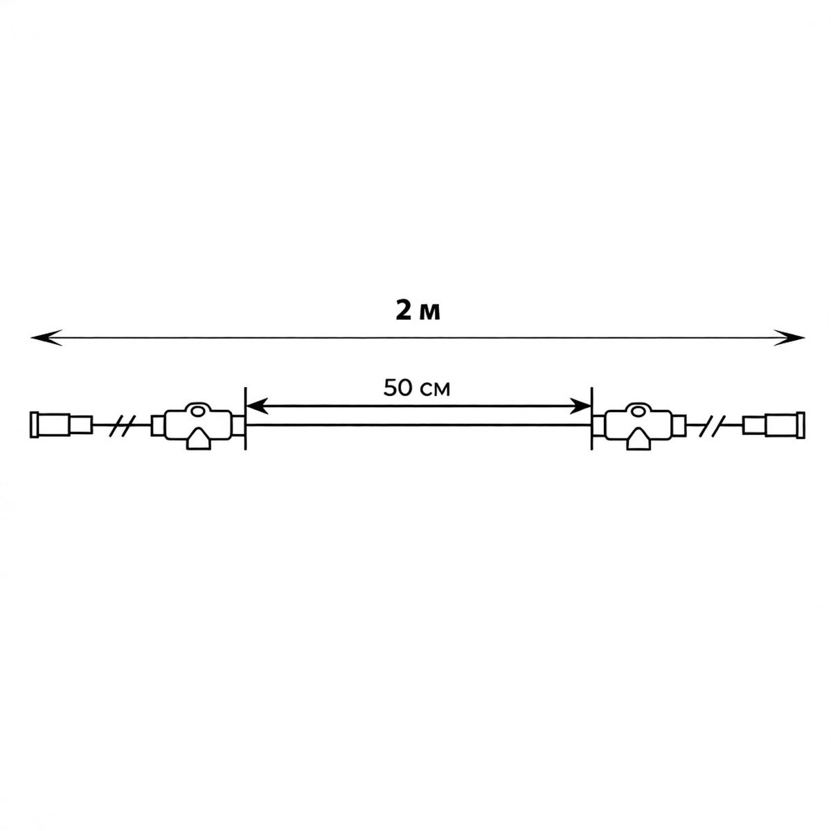 фото провод-шина для гирлянд uniel ucx-f90 t05/2m/bk ul-00013221 | 220svet.ru