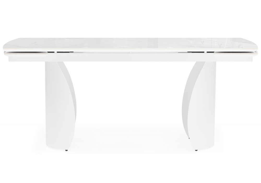 фото керамический стол раскладной 180(240)x90 woodville готланд statuario titan gloss / белый 621515 | 220svet.ru