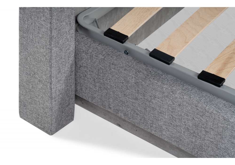 фото двуспальная кровать 160х200 woodville tulip с пм метрополитан грей / белая матовая 406291 | 220svet.ru