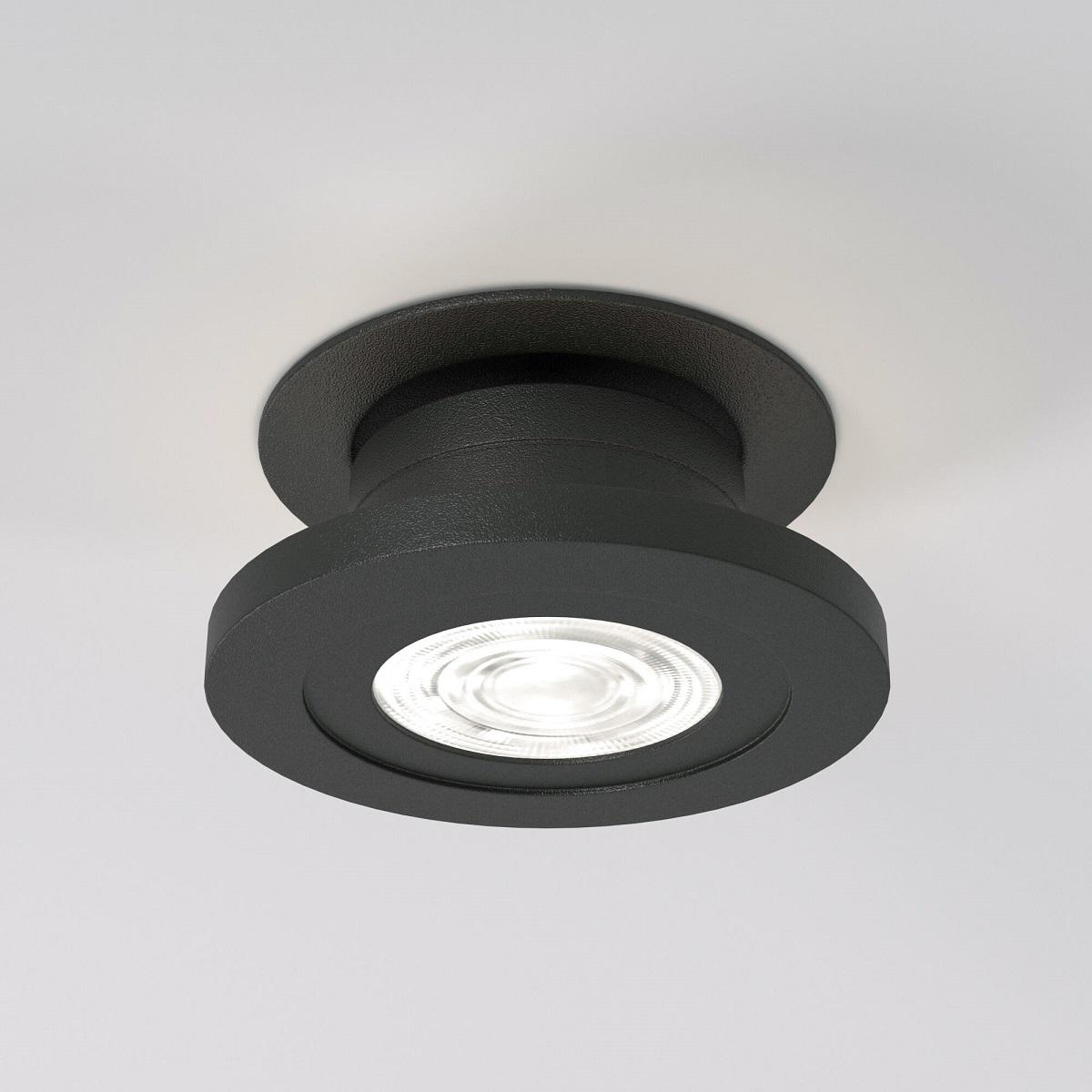 фото встраиваемый светодиодный светильник elektrostandard surf 25084/led 6w 4000k черный a063675 | 220svet.ru