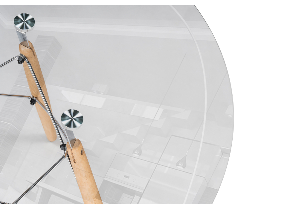 фото стол стеклянный woodville pt-151 80х80х76 clear glass / wood 15486 | 220svet.ru