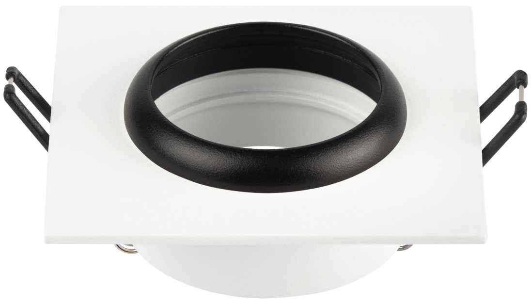 фото светильник встраиваемый алюминиевый эра kl110 wh/bk под лампу mr16 gu5.3 белый/черный матовый б0061531 | 220svet.ru