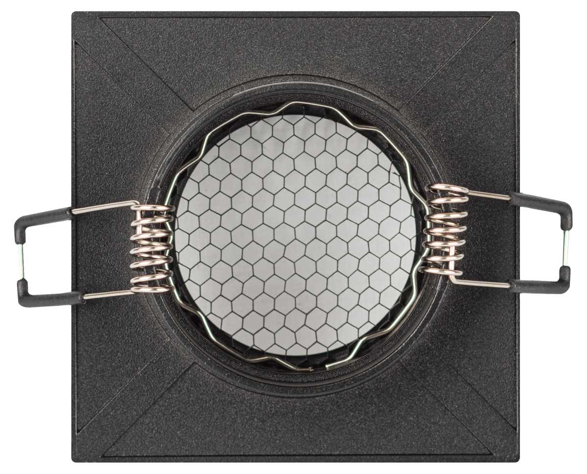 фото светильник встраиваемый алюминиевый эра kl110 bk под лампу mr16 gu5.3 черный матовый б0061530 | 220svet.ru