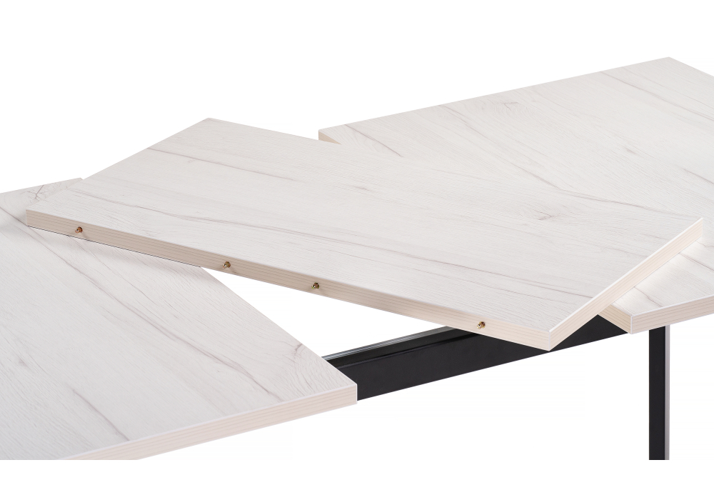 фото стол деревянный woodville колон лофт 120 25 мм юта / матовый черный 489629 | 220svet.ru