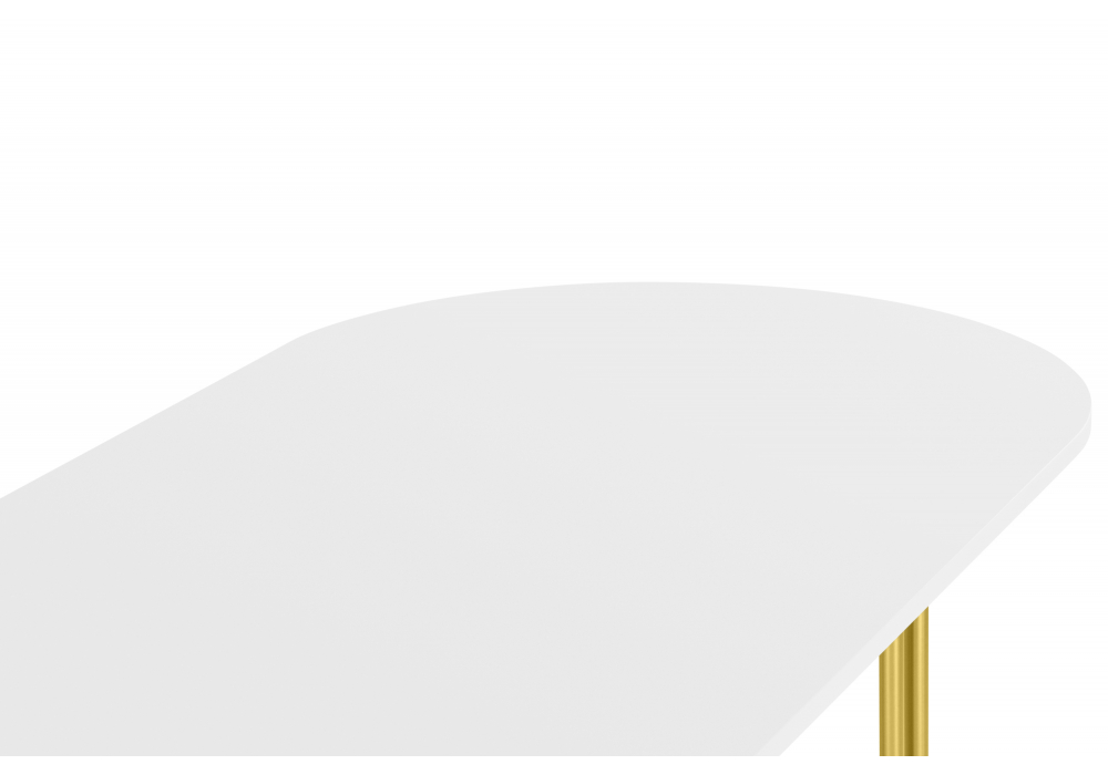 фото стол деревянный woodville хьюго о 180х90 белая шагрень пленка / золотые ноги 620416 | 220svet.ru