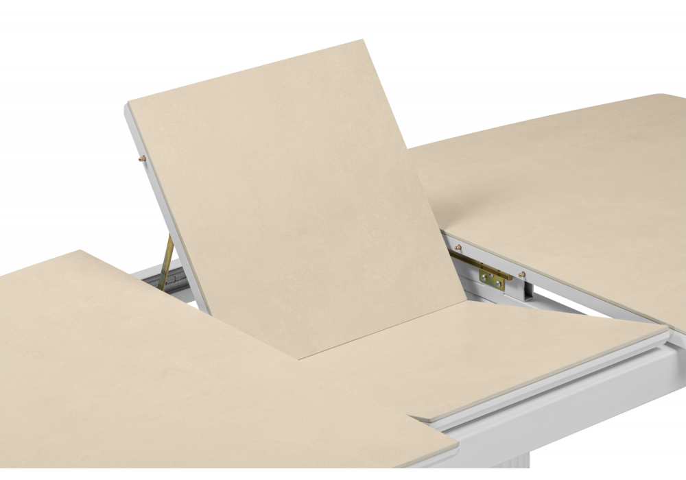 фото керамический стол раскладной woodville фестер 160(200)х90 okara light yellow / белый 664931 | 220svet.ru