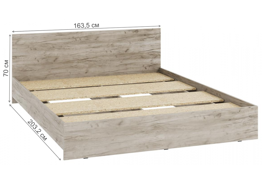 фото двуспальная кровать 160х200 woodville адайн кр-160 дуб крафт серый / дуб крафт серый 608596 | 220svet.ru