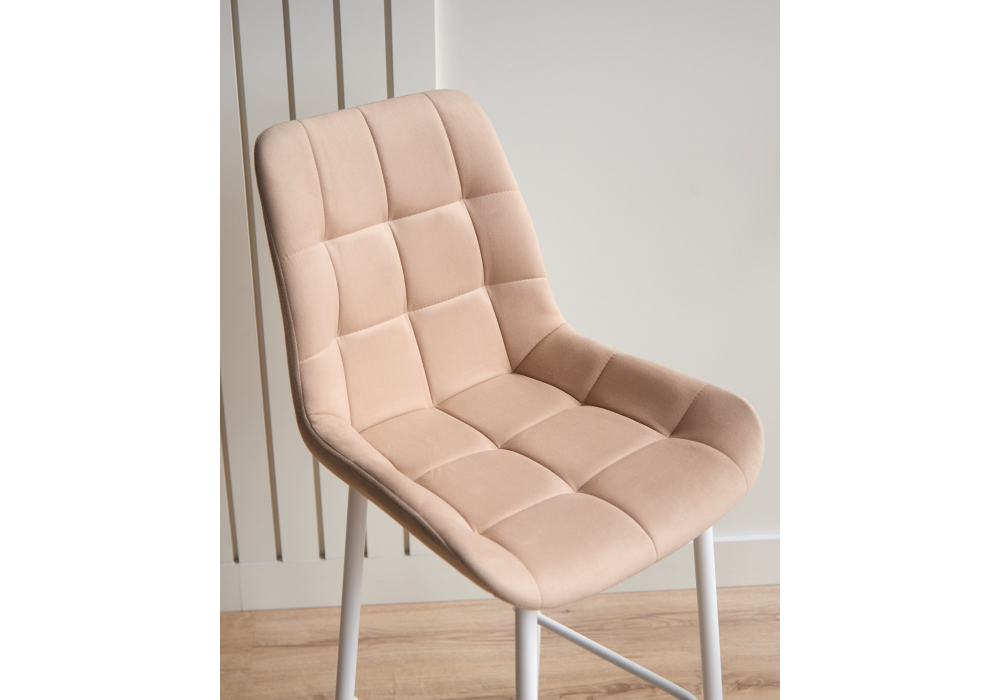 фото барный стул вращающийся woodville челси 360 бежевый (zd 210) / белый 632559 | 220svet.ru