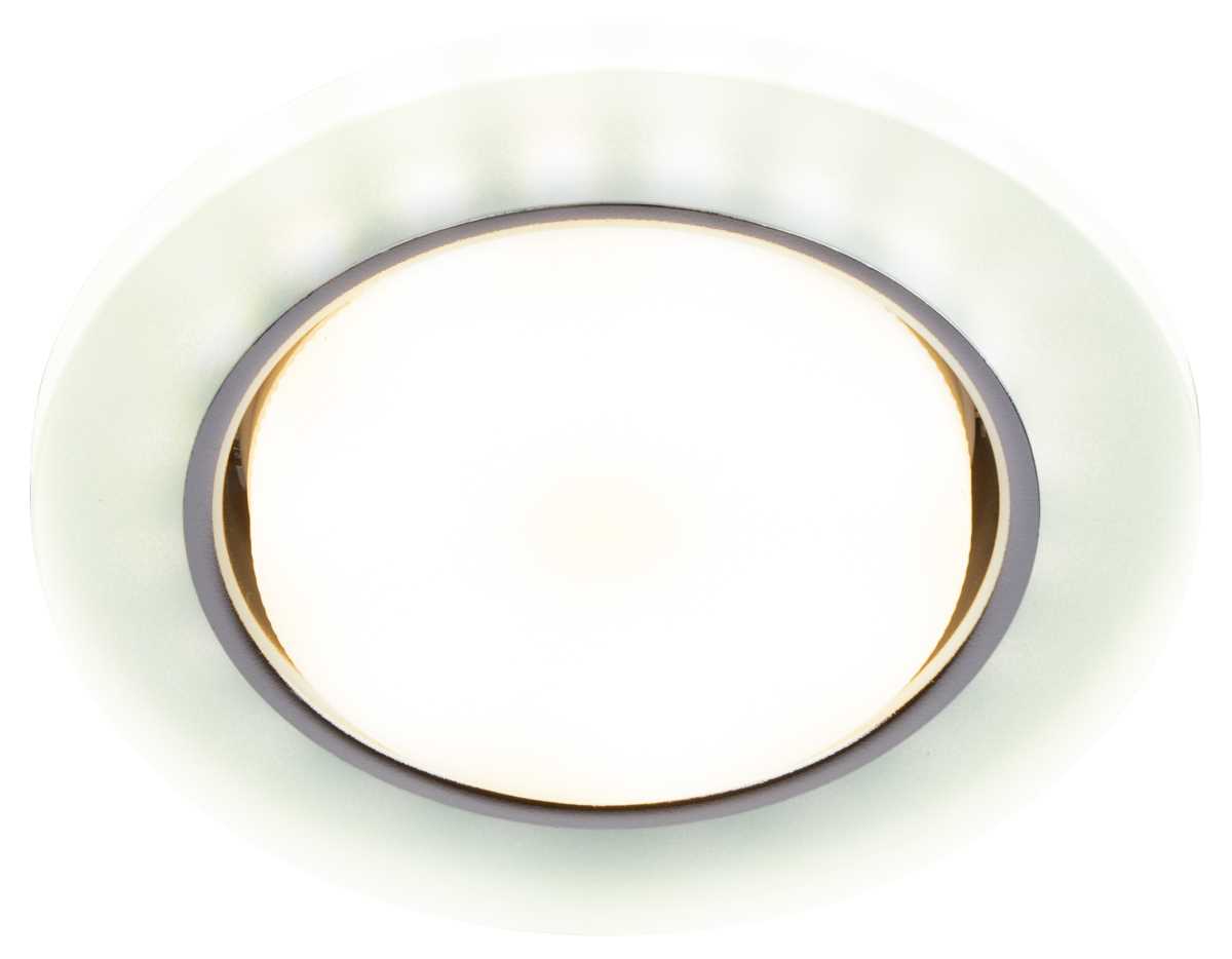 фото светильник встраиваемый cо светодиодной подсветкой эра dk ld51 fr под лампу gx53 белый матовый б0057465 | 220svet.ru