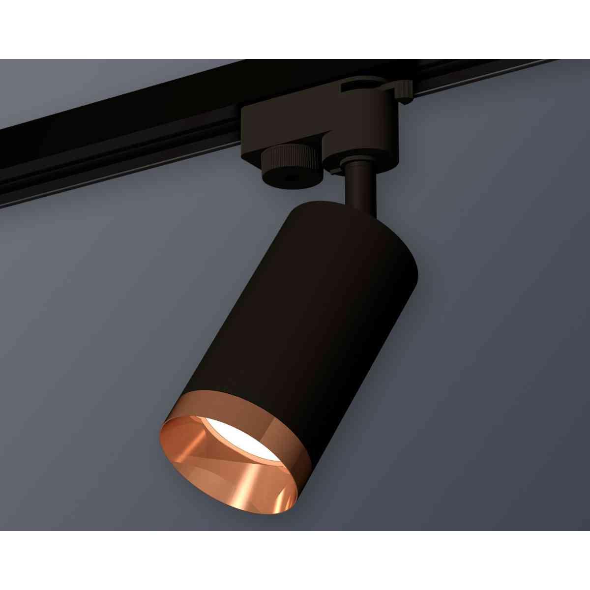 фото комплект трекового светильника ambrella light xt6323065 sbk/ppg черный песок/золото розовое полированное (a2521, c6323, n6135) | 220svet.ru
