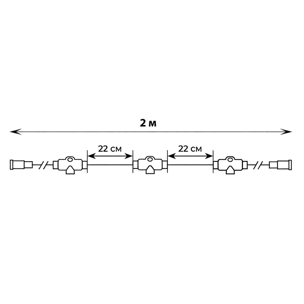 фото провод-шина для гирлянд uniel ucx-f90 t10/2m/bk ul-00013219 | 220svet.ru