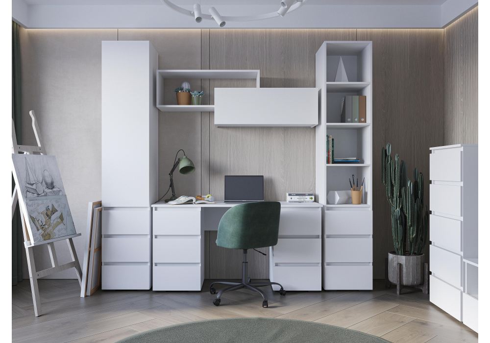 фото письменный стол woodville элла белый 547992 | 220svet.ru