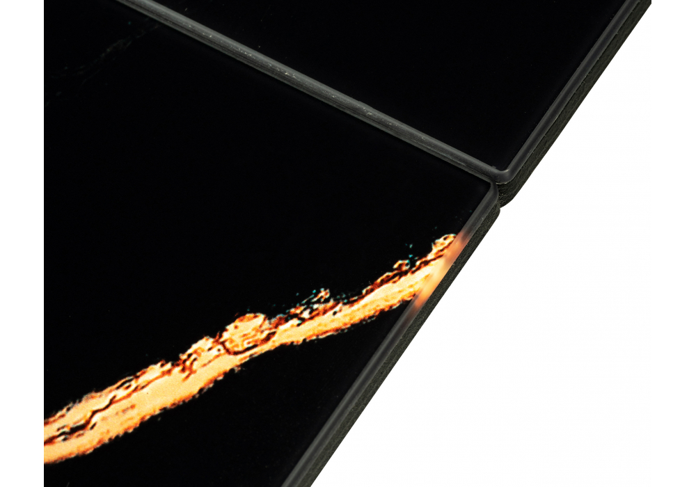 фото стол стеклянный woodville бугун обсидиан / черный 500004 | 220svet.ru