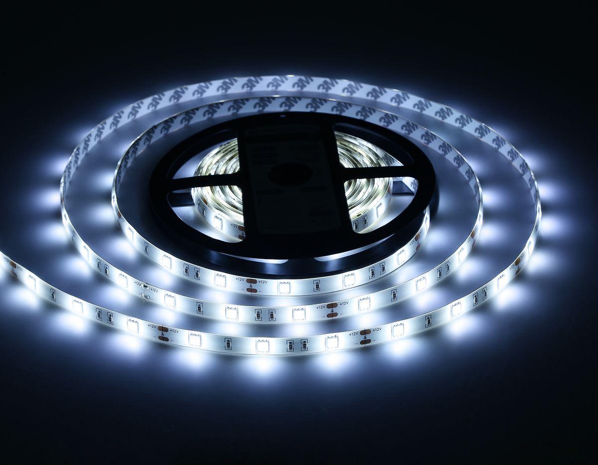 фото светодиодная влагозащищенная лента холодный белый ambrella light 7,2w/m 30led/m 5050smd 4500к 5m gs1903 | 220svet.ru