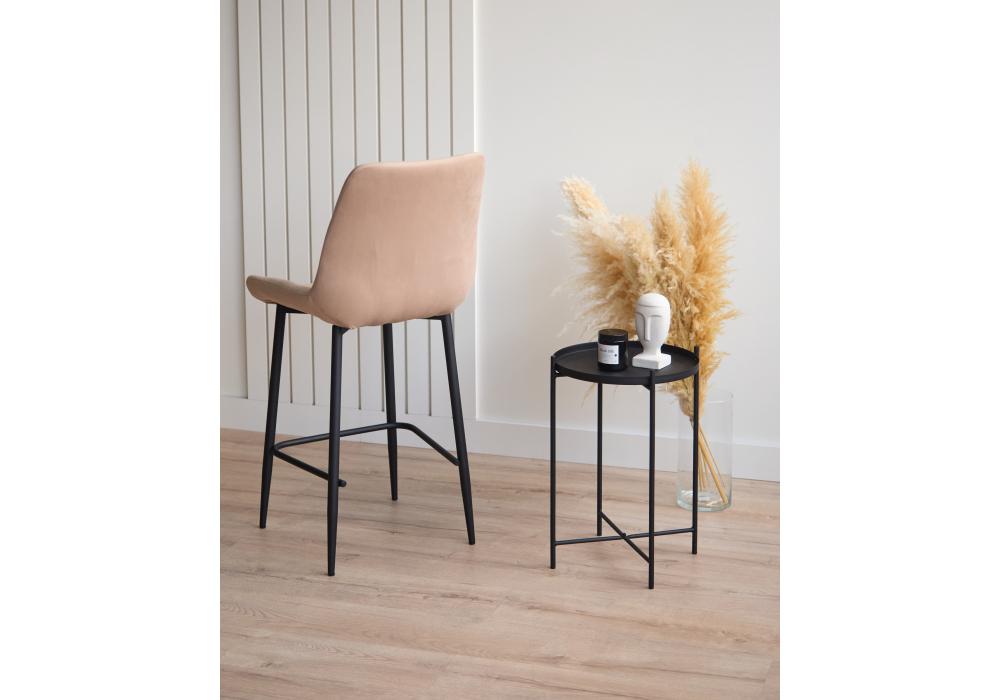 фото барный стул вращающийся woodville челси 360 бежевый (zd 210) / черный 632558 | 220svet.ru