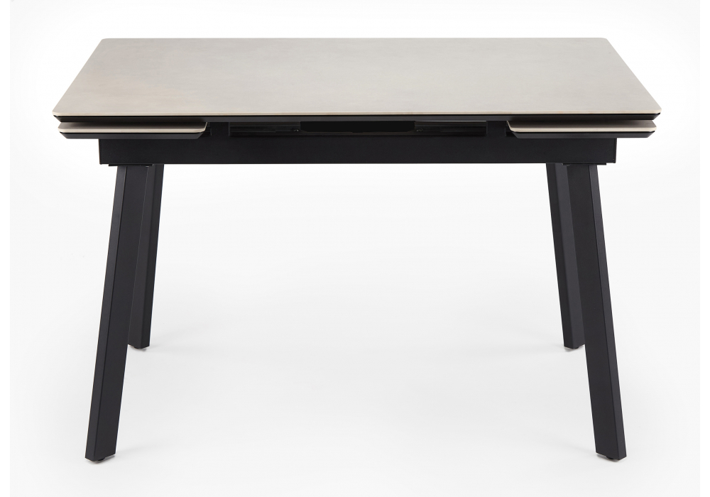 фото керамический стол раскладной 120(180)х80 woodville норман carmen light grey / черный 622887 | 220svet.ru