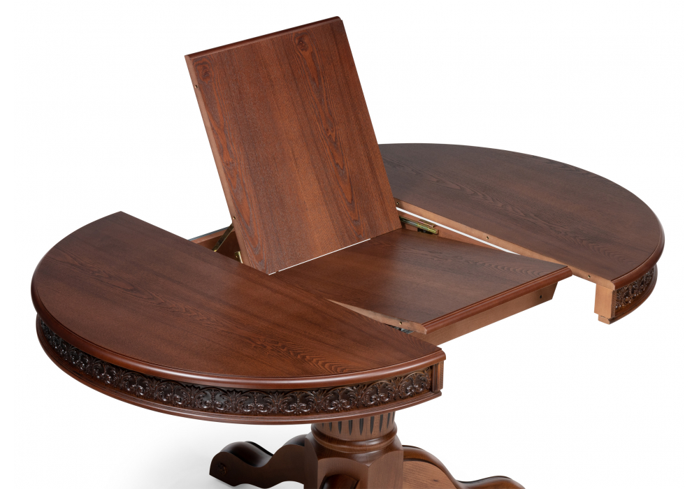 фото стол деревянный раскладной woodville коул орех с коричневой патиной 615212 | 220svet.ru