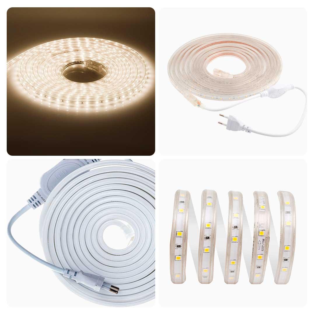 фото светодиодная влагозащищенная лента apeyron 4,8w/m 60led/m 5050smd теплый белый 5m 10-05 | 220svet.ru