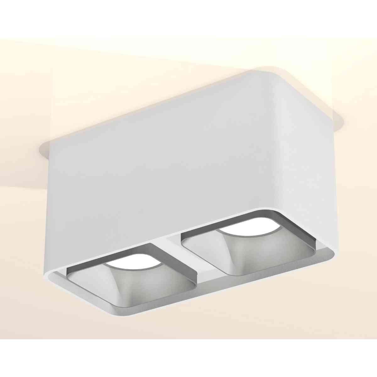 фото комплект накладного светильника ambrella light xs7850003 swh/ssl белый песок/серебро песок (c7850, n7703) | 220svet.ru