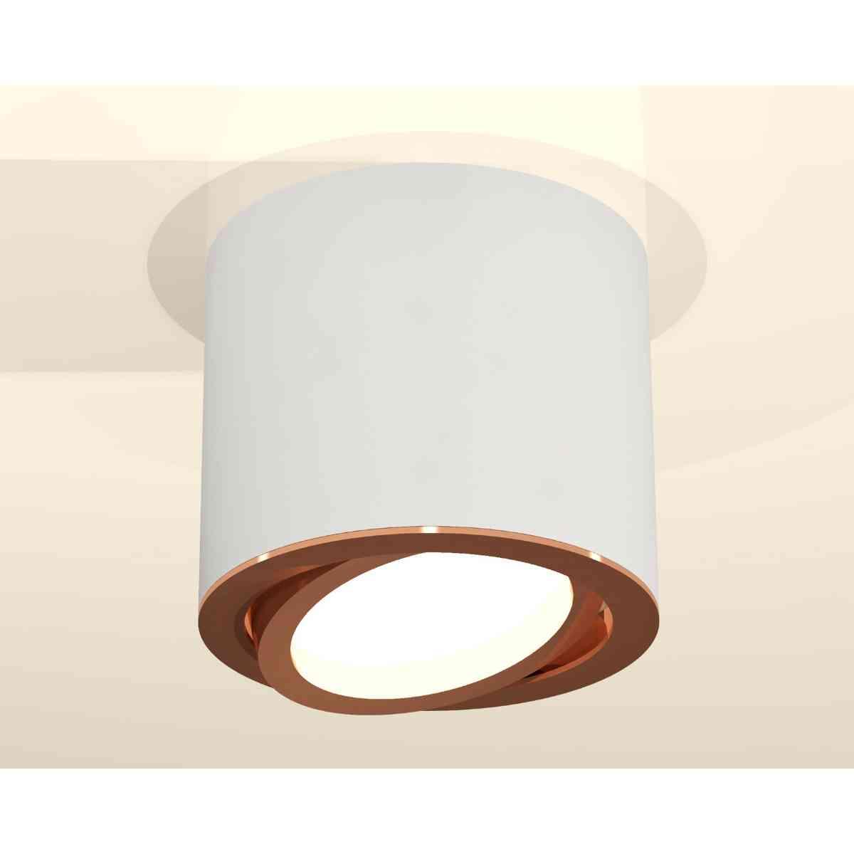 фото комплект накладного светильника ambrella light techno spot xs7401005 swh/ppg белый песок/золото розовое полированное (c7401, n7005) | 220svet.ru