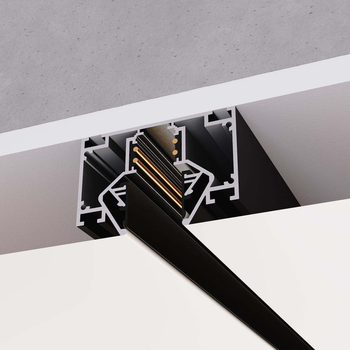 фото профиль для шинопровода под натяжной потолок st luce skyline 48 st1047.439.02 | 220svet.ru