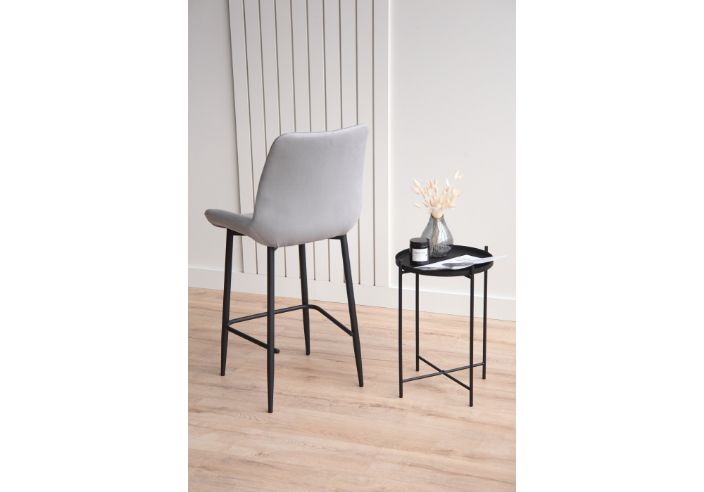 фото барный стул вращающийся woodville седа 360 светло-серый (zd 960) / черный 632587 | 220svet.ru