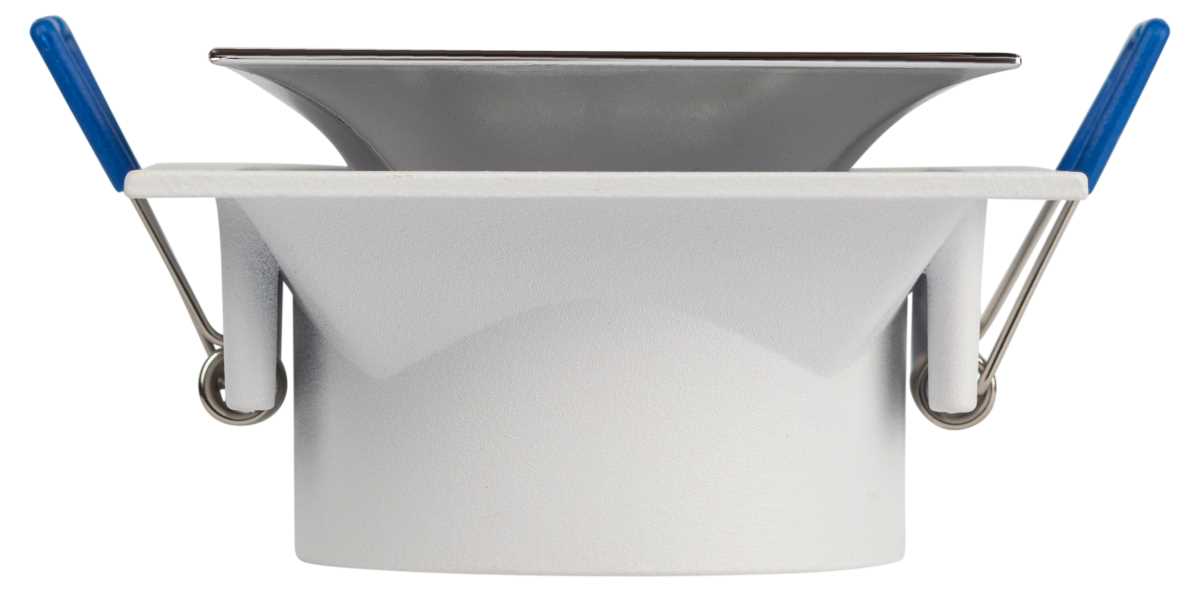 фото светильник встраиваемый декоративный эра kl102 wh/ch под лампу mr16 gu5.3 белый/хром б0056354 | 220svet.ru