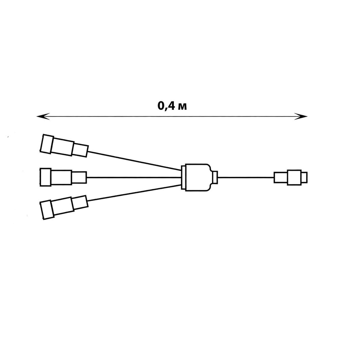 фото провод-разветвитель для гирлянд uniel ucx-f90 s3/0.4m/bk ul-00013235 | 220svet.ru