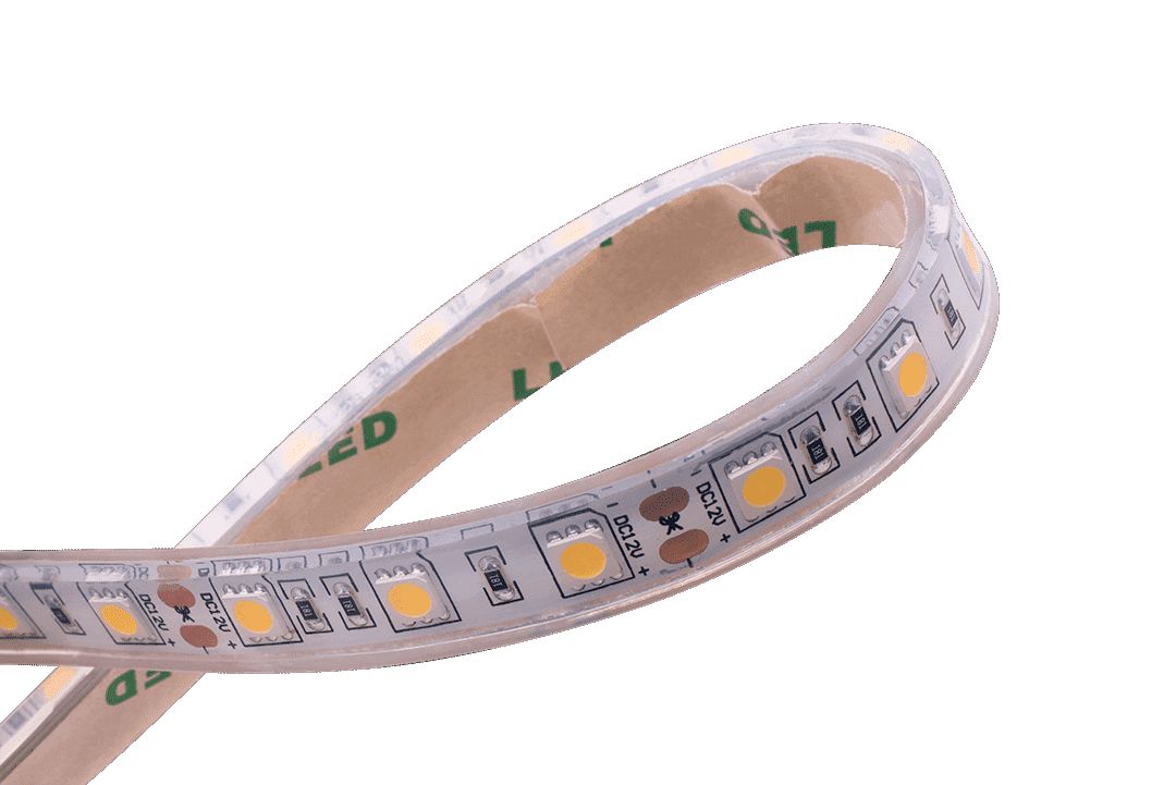фото влагозащищенная лента swg 14,4w/m  60led/m 5050smd теплый белый 5m swg560-12-14.4-ww-68-m 009269 | 220svet.ru