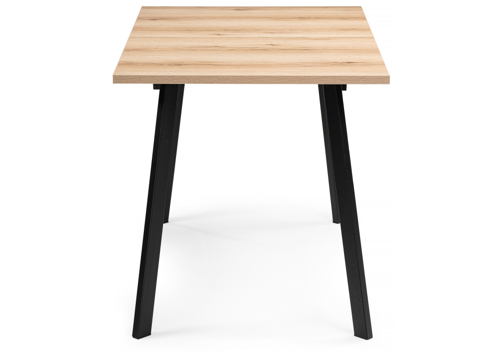 фото стол деревянный woodville колон лофт 120 25 мм дуб делано светлый / матовый черный 489607 | 220svet.ru