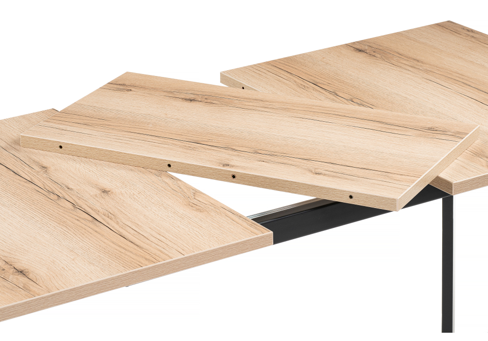 фото стол деревянный woodville колон лофт 120 25 мм дуб делано светлый / матовый черный 489607 | 220svet.ru