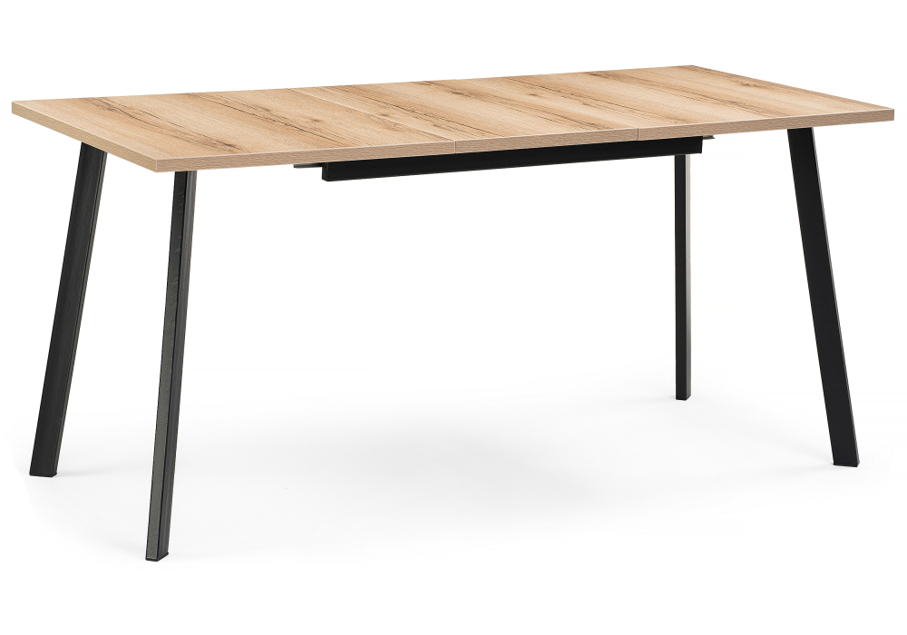 фото стол деревянный woodville колон лофт 120 25 мм дуб делано светлый / матовый черный 489607 | 220svet.ru