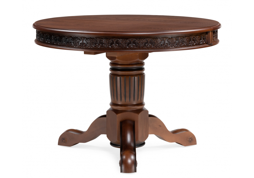 фото стол деревянный раскладной woodville коул орех с коричневой патиной 615212 | 220svet.ru