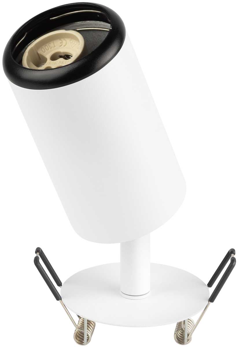 фото светильник встраиваемый алюминиевый эра kl106 wh/bk под лампу mr16 gu10 белый/черный матовый б0061628 | 220svet.ru