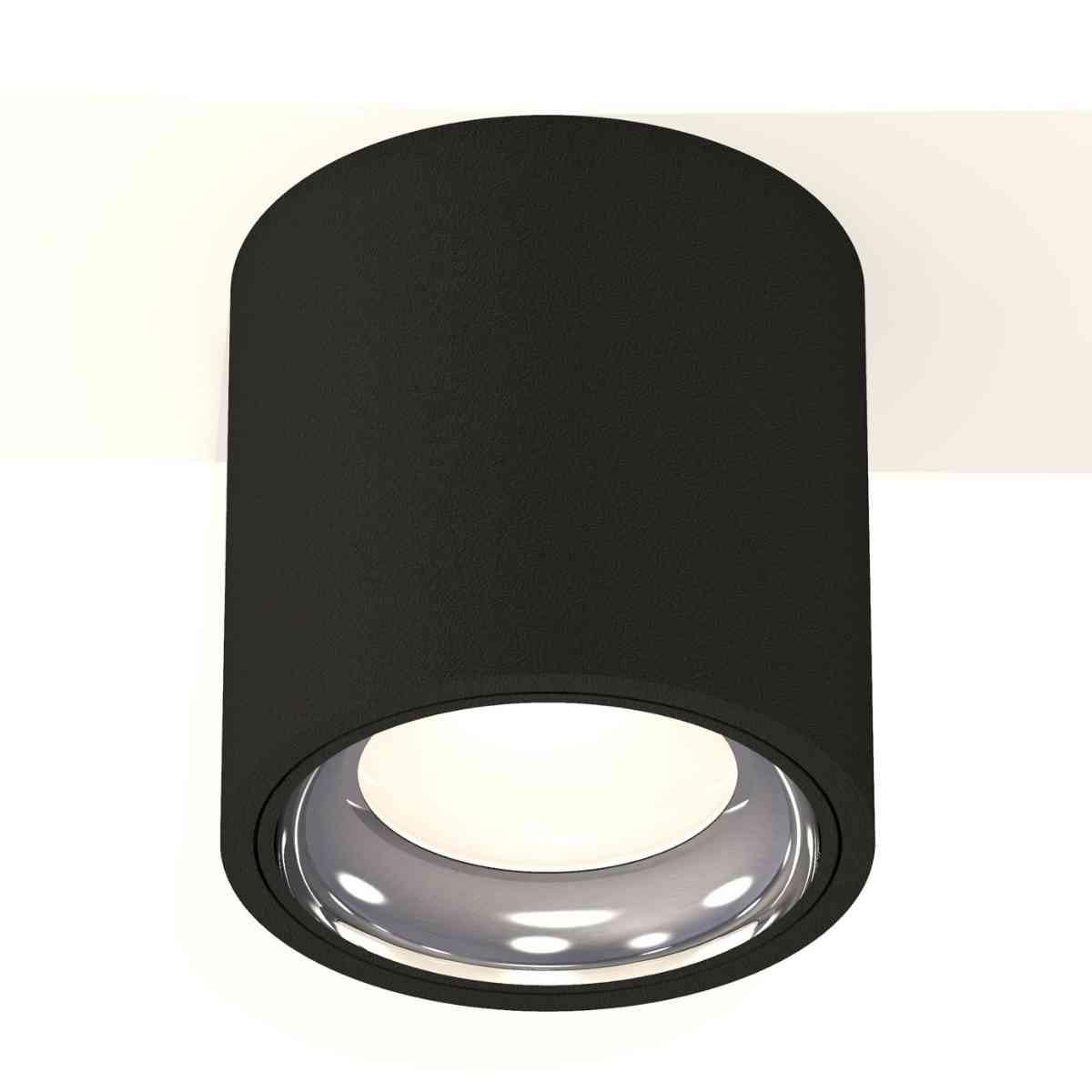 фото комплект накладного светильника ambrella light techno spot xs7532011 sbk/psl черный песок/серебро полированное (c7532, n7023) | 220svet.ru