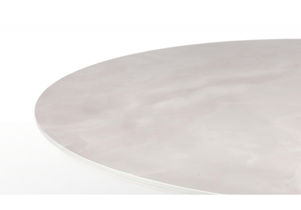 фото керамический стол woodville нэнси onyx bianco soft satin / золото 625600 | 220svet.ru