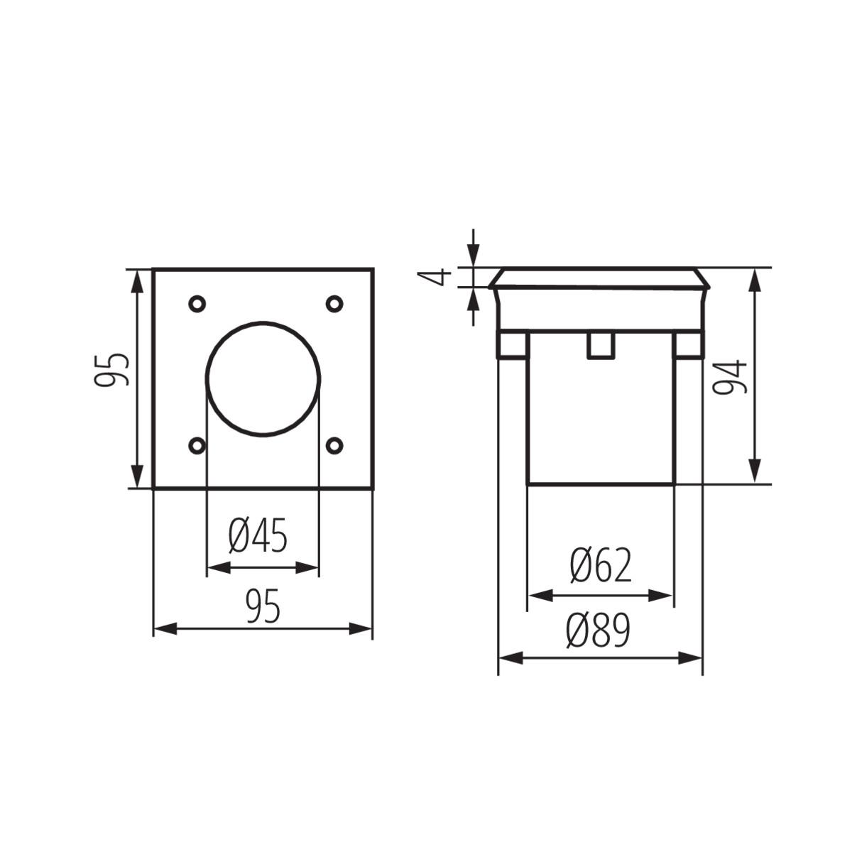 фото грунтовый светильник kanlux gordo n 1w cw-l-sr 18192 | 220svet.ru