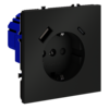 Миниатюра фото розетка встраиваемая с заземлением и защитными шторками, 16а, с usb, a+с voltum s70 vls040508 (черный матовый | 220svet.ru