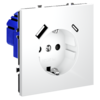 Миниатюра фото розетка встраиваемая с заземлением и защитными шторками, 16а, с usb, a+с voltum s70 vls040502 (белый матовый) | 220svet.ru