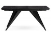 Миниатюра фото стол стеклянный рнаскладной 140(200)х80  woodville дарвин черный мрамор / черный 625983 | 220svet.ru