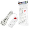 Миниатюра фото удлинитель uniel ultra 2гн х 5м б/з s-cu2-5b white ul-00009993 | 220svet.ru