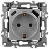 Миниатюра фото розетка эра серия 12 12-4108-03 2p+e 16a-250в со шторками с usb type-a+c 5в-3а алюминий б0067716 | 220svet.ru