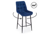 Миниатюра фото барный стул вращающийся woodville челси 360 синий (zd 798) / черный 632580 | 220svet.ru