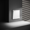 Миниатюра фото проходной переключатель встраиваемый одноклавишный с подсветкой 10а voltum s70 vls010402 (белый матовый) | 220svet.ru