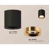 Миниатюра фото комплект накладного светильника ambrella light techno spot xs7532024 sbk/pyg черный песок/золото желтое полированное (c7532, n7014) | 220svet.ru