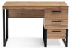 Миниатюра фото письменный стол woodville iris металл дуб вотан / черный муар 406520 | 220svet.ru