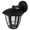 Миниатюра фото садово-парковый светильник эра «дели 3» дбу 07-8-006 черный 6-гранный настенный ip44 светодиодный 8вт 3000k б0064274 | 220svet.ru
